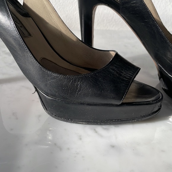 Brian Atwood Peeptoe Sling Back Platform Heel size 39 - Picture 11 of 13